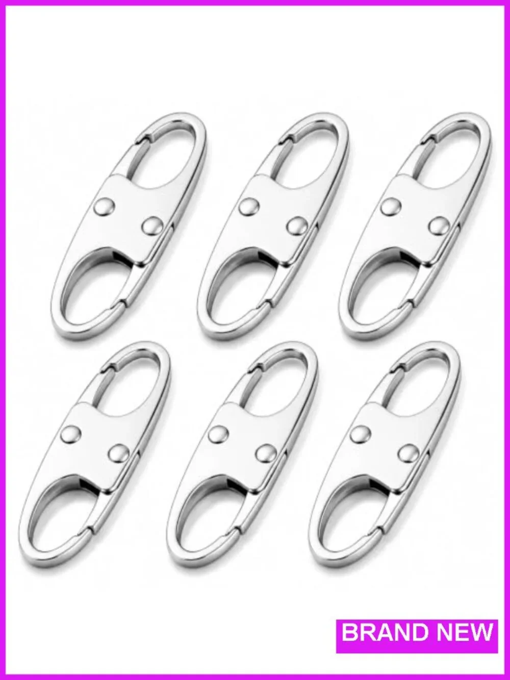 Anti Theft Zipper Clips for Backpacks & Luggage, Zinc Alloy 6 Pack